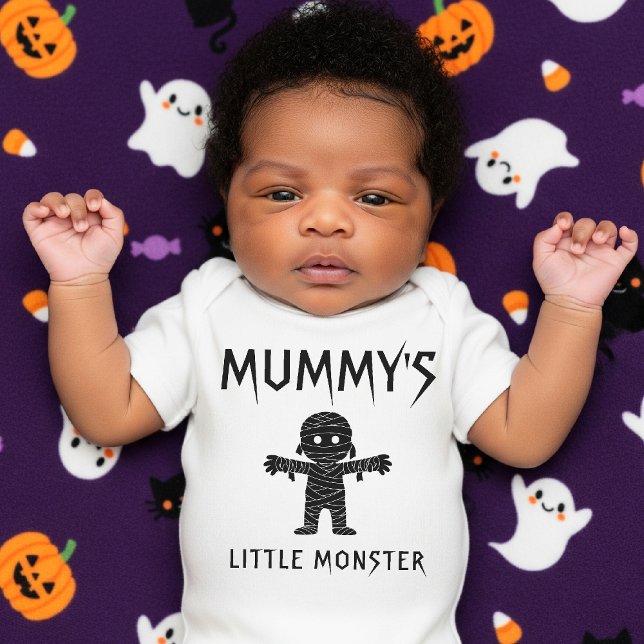 Mummy's Little Monster Funny Halloween Baby Shower T Shirt (Mummy's Little Monster Funny Halloween Baby Shower Baby Bodysuit
)