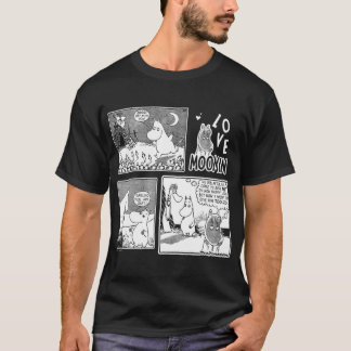Mumripapa Blomma Svart Kontur T Shirt