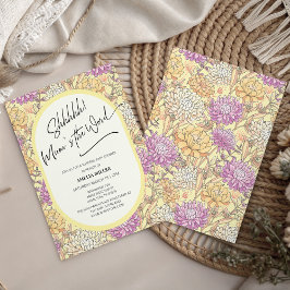 Mum's the Word Floral Surprise Baby Shower Inbjudningar