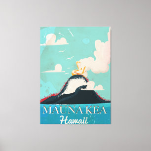 Muna kea vulcano vintage Hawaii-reseaffisch Canvastryck