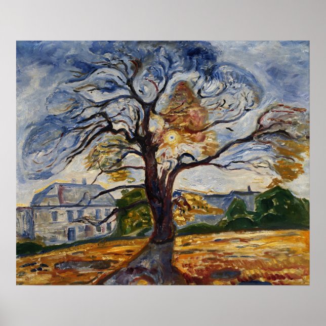 Munch Ekträdets Expressionistiska Naturkonst Poster (Framsidan)