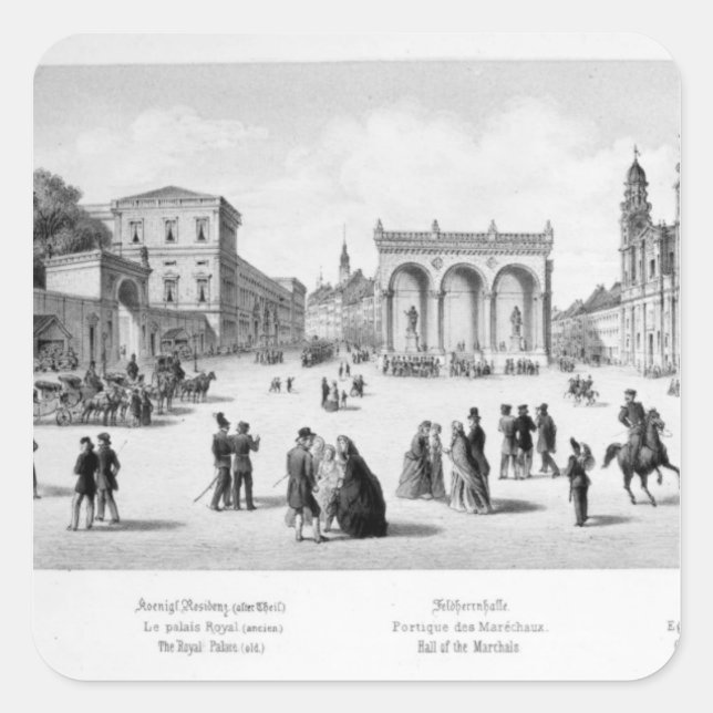 München, 1869 fyrkantigt klistermärke (Framsida)