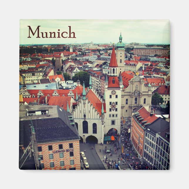 München Altes Rathaus från Marienplatz Souvenir Magnet (Framsidan)