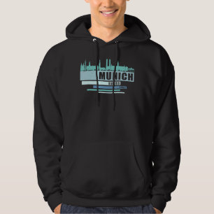 München Bavaria Tyskland Souvenir - Skyline Münche Hoodie