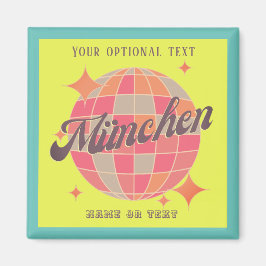 München Bayern Deutschland Retro neon gult Magnet