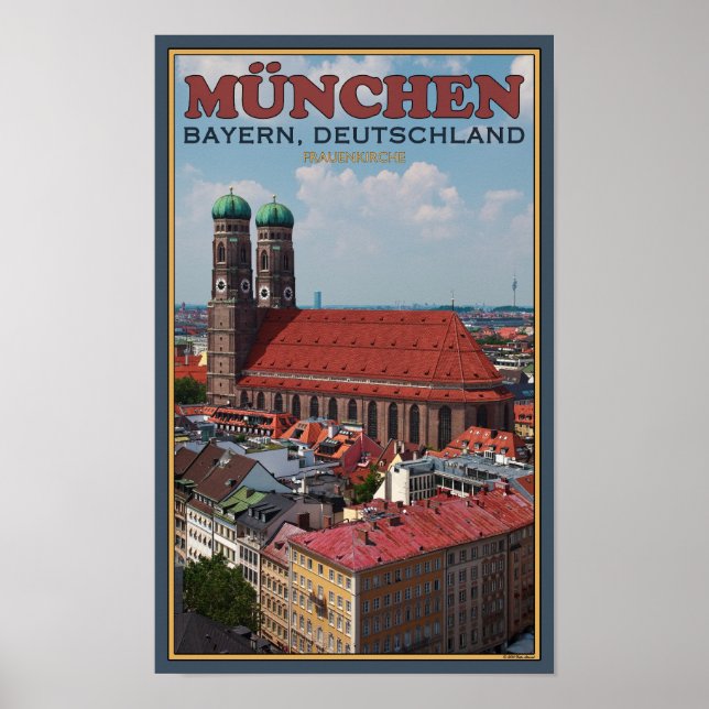 München Frauenkirche (Porträtt) Poster (Framsidan)