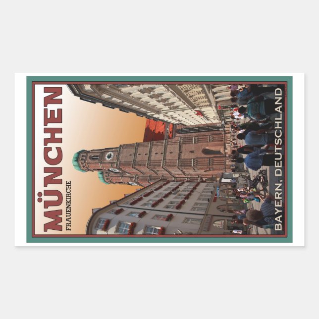 München - Frauenkirche Rektangulärt Klistermärke (Framsida)
