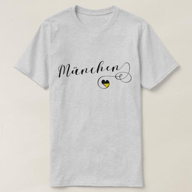 München Heart, Kärlek München Bavaria T Shirt (Design framsida)
