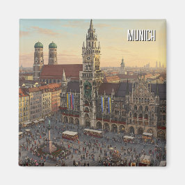 München Marienplatz Tyskland Travel Magnet