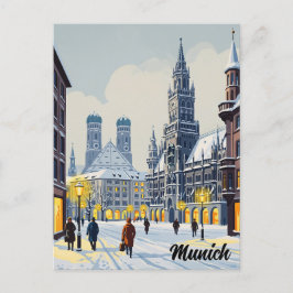 München Marienplatz Tysklanda blommor Vykort