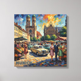 München Marknad vid Tvillingtornen Canvas Konst
