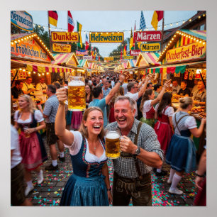 München Oktoberfest Kvälls Firande Affisch