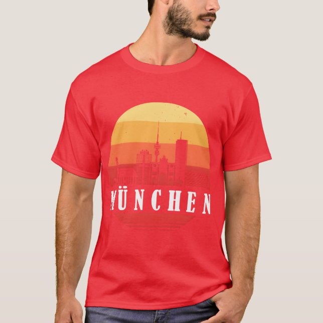 München Retro Siluett vänner T Shirt (Framsida)