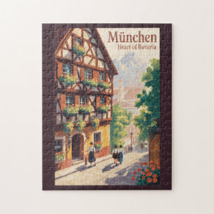 München Tyskland Bayern Illustration Resa Konst Pussel