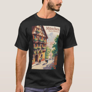 München Tyskland Bayern Illustration Resa Konst T Shirt