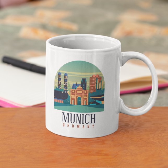 München Tyskland Canvas Kaffemugg (Munich Germany vintage travel mug)