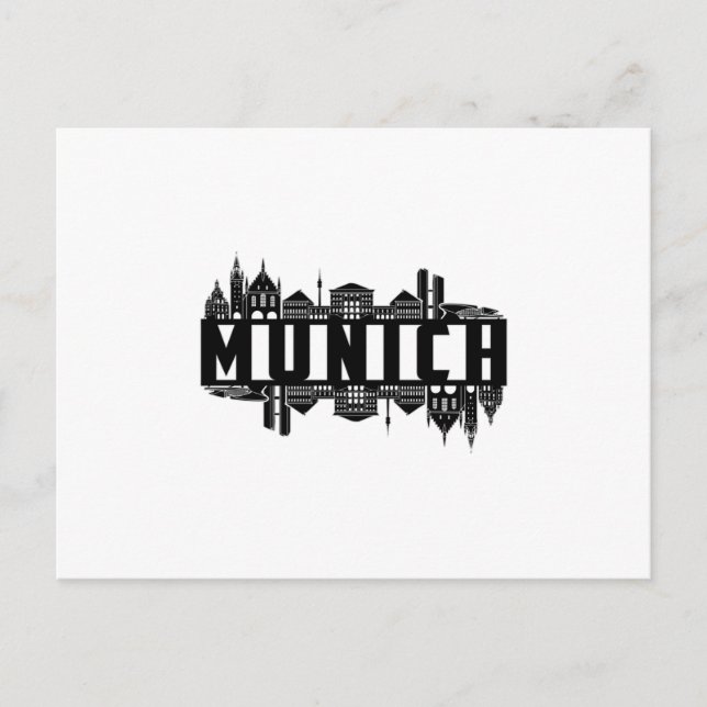 München Tyskland City Cityscape Coola Funny Gift Vykort (Framsida)