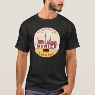 München Tyskland City Skyline Emblem T Shirt