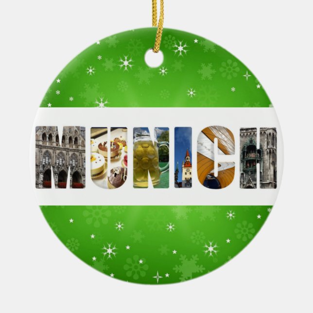 München Tyskland City Travel Foton jul Julgransprydnad Keramik (Framsidan)