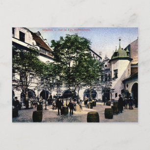 München, Tyskland, Hofbrauhaus, Vintage Vykort