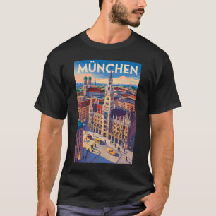 München Tyskland Illustration Resa Konst Vintage T Shirt