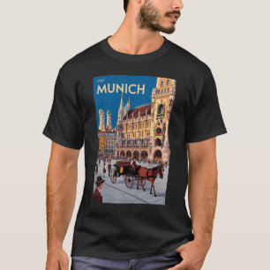 München Tyskland Marienplatz Resa Konst Vintage T Shirt