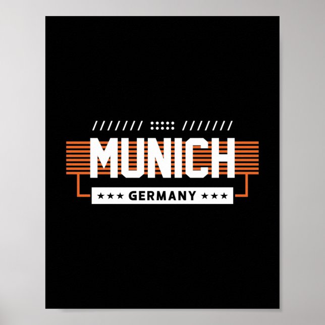 München Tyskland Modern Typografi Grafisk Design Poster (Framsidan)