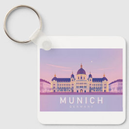 München Tyskland Pastel Travel Design Nyckelring
