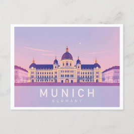 München Tyskland Pastel Travel Design Vykort