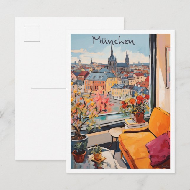München Tyskland Resa Estetik Vykort (Fram/baksida)