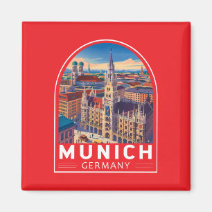München Tyskland Resa Konst Emblem Magnet