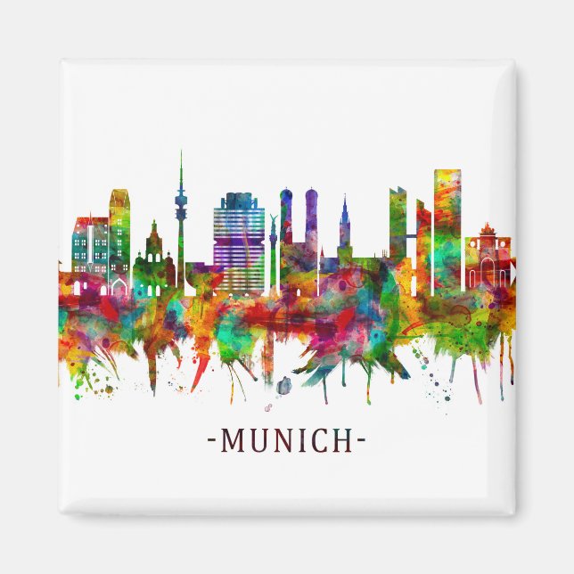 München Tyskland Skyline Magnet (Framsidan)