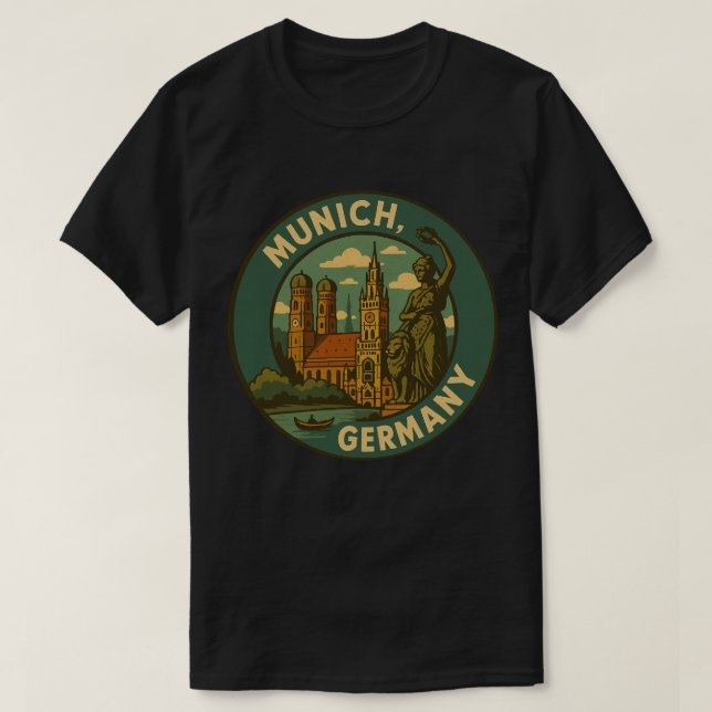 München Tyskland Stad Konst T Shirt (Design framsida)