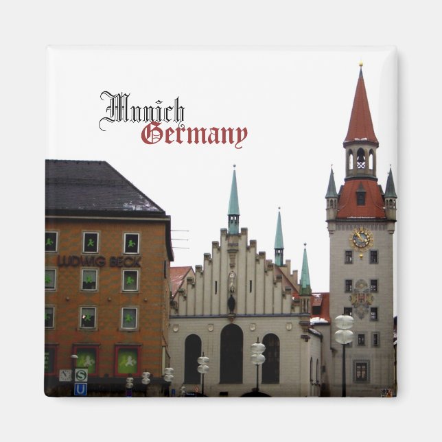 München Tyskland Travel Souvenir Magnet (Framsidan)