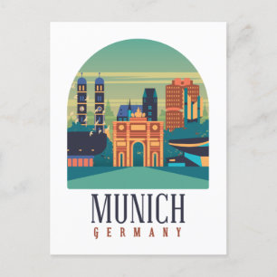 München Tyskland Vintage Vykort