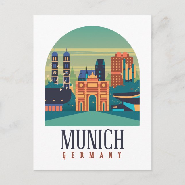 München Tyskland Vintage Vykort (Framsida)