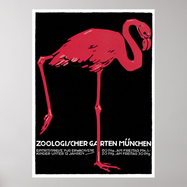München Zoo Tyskland Vintage resor Poster (Framsidan)
