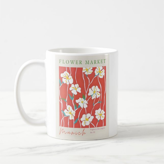 Münchens blomstermarknad poster kaffemugg (Vänster)
