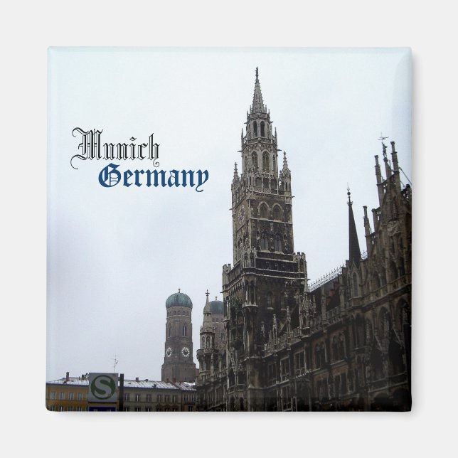 Münchens stadshusTyskland Travel Souvenir Magnet (Framsidan)