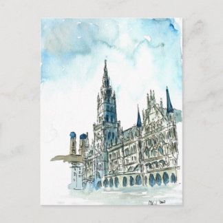 Münchenstaden Hall Marienplatz Vykort