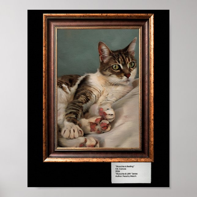 Munchie the Cat Resting - Canvas Poster (Framsidan)