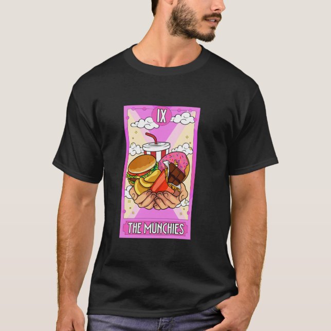 Munchies Junk Mat Snacks Hungrig Funny Tarot T Shirt (Framsida)