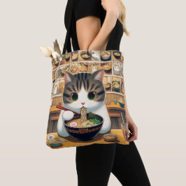 Munchkin Cat Eating Ramen Tygkasse