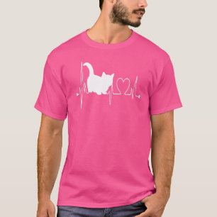 Munchkin Katt Hjärtbeat Ekg Jag älskar min Munchk T Shirt