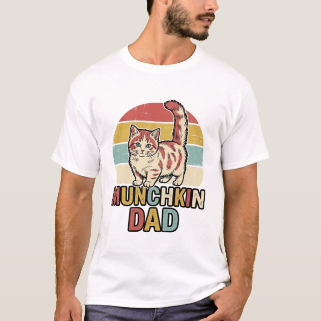 Munchkin Pappa Retro Kattälskare Vector T-Shirt De (Framsida)