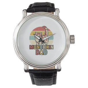 Munchkin Pappa Retro Kattälskare Vector T-Shirt De Armbandsur