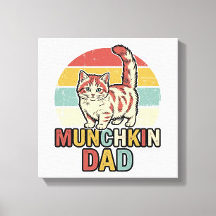 Munchkin Pappa Retro Kattälskare Vector T-Shirt De Canvastryck