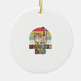 Munchkin Pappa Retro Kattälskare Vector T-Shirt De Julgransprydnad Keramik