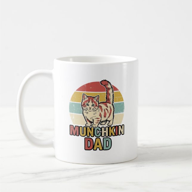 Munchkin Pappa Retro Kattälskare Vector T-Shirt De Kaffemugg (Vänster)