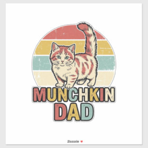 Munchkin Pappa Retro Kattälskare Vector T-Shirt De Klistermärken